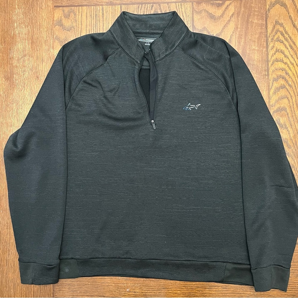 Greg Norman Collection Men's Black Lightweight Quarter-Zip Shirt Jacket